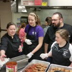 Father Ryan Cooking Club and Pedestal Foods prep for Room in the Inn guests, coming Christmas Eve.