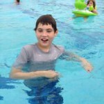 Aidan in a swimming pool